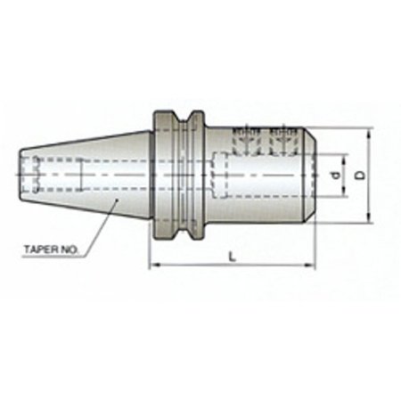 YG-1 TOOL CO Bt50 Standard Length End Mill Holder AI017